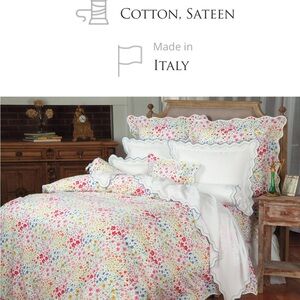 Italian Cotton Sateen Multicolor Floral Bedding Set
